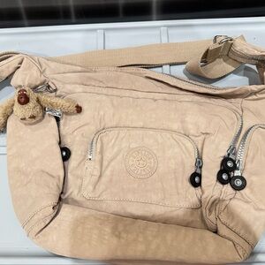 Kipling Cream Crossbody Bag with Keychain